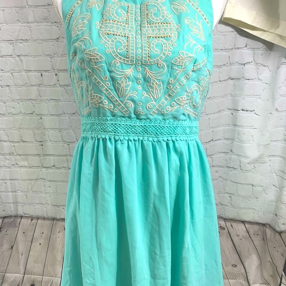 Aqua Sleeveless Open Back Dress 👗 - Picture 7 of 7